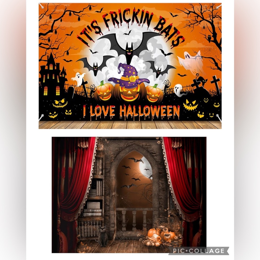 Halloween backdrops Set of 2 - New